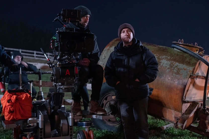 Leigh Whannell y Stefan Duscio en hombre-lobo (Rodaje)