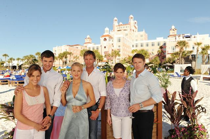 Birthe Wolter, Bruno Eyron, Eva-Maria Grein von Friedl, Patrik Fichte, Jochen Schropp y Gisa Zach en Luna de miel en Florida (Rumbo al Paraíso)