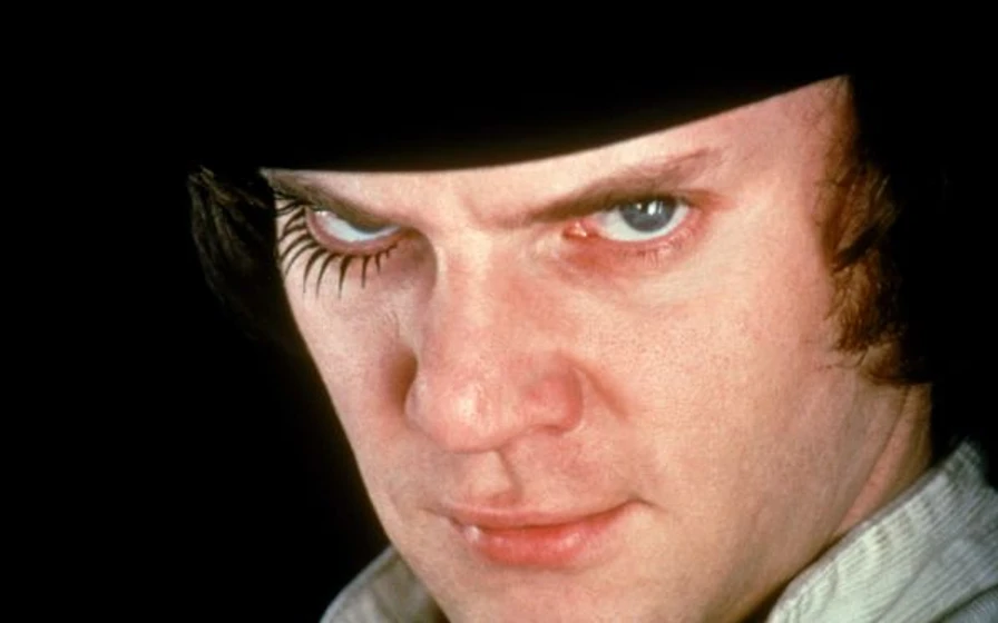 Malcolm McDowell en La naranja mecánica