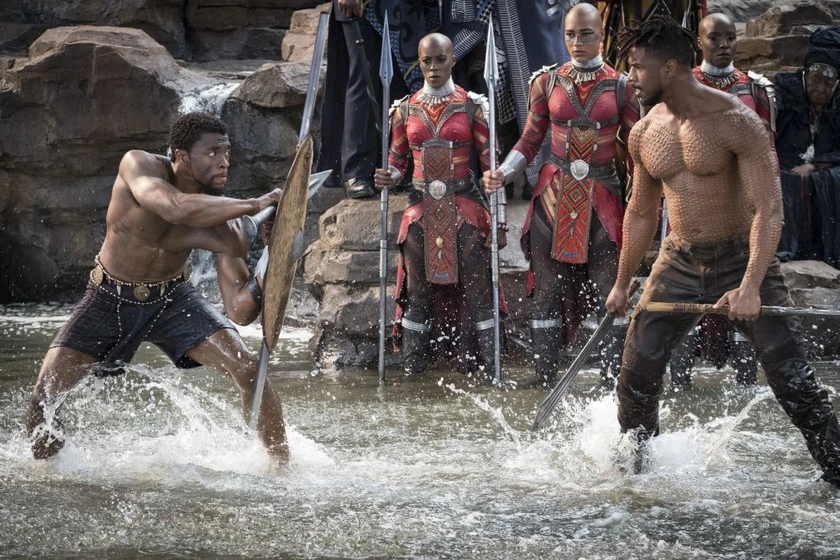 Michael B. Jordan y Chadwick Boseman en black-panther