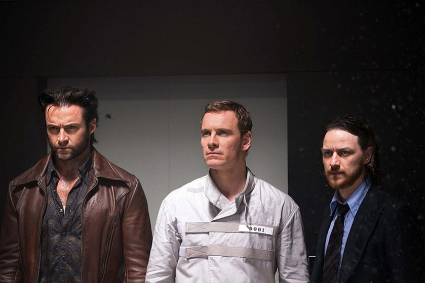 Hugh Jackman, James McAvoy y Michael Fassbender en X-Men: Días del Futuro Pasado