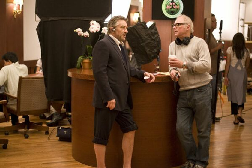 Robert De Niro y Barry Levinson en Algo pasa en Hollywood