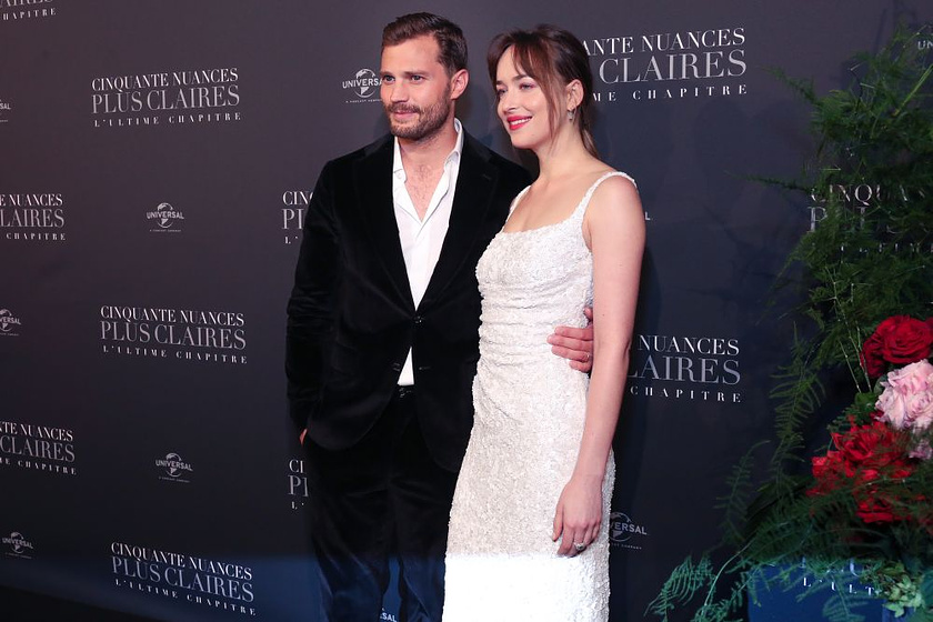 Jamie Dornan y Dakota Johnson en Cincuenta sombras liberadas (Premiere en Paris. Febrero 2018)