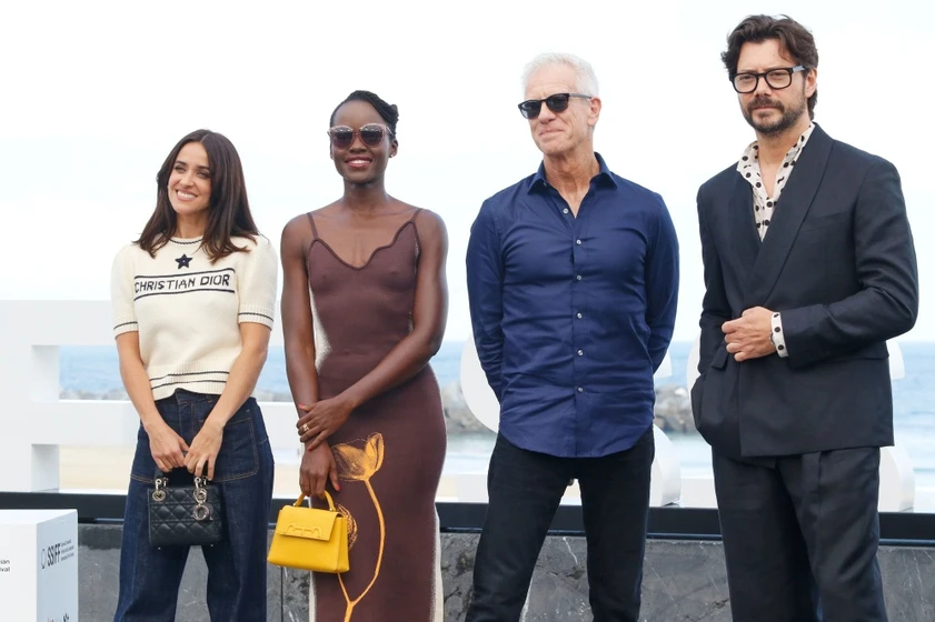 Chris Sanders, Macarena García, Lupita Nyong'o y Álvaro Morte en robot-salvaje (Festival de San Sebastián. Septiembre 2024)