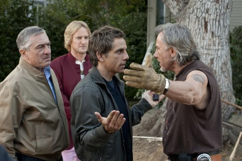 Robert De Niro, Harvey Keitel, Ben Stiller y Owen Wilson en Ahora los padres son ellos