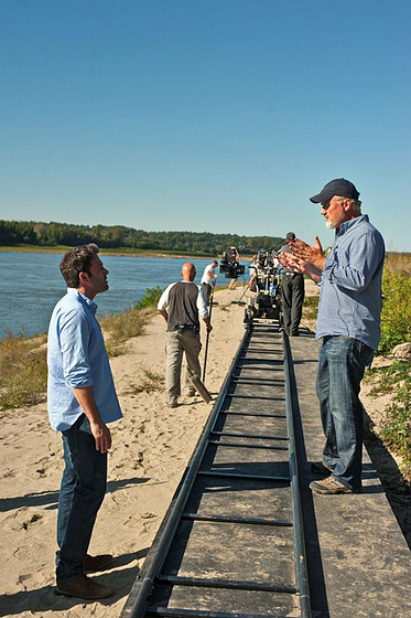Ben Affleck y David Fincher en Perdida (Rodaje)