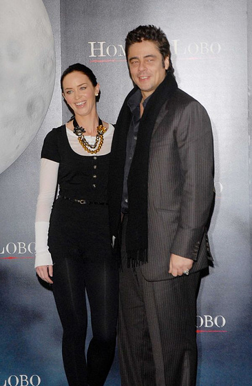 Benicio Del Toro y Emily Blunt en El Hombre Lobo (Photocall en Madrid. Febrero 2010)