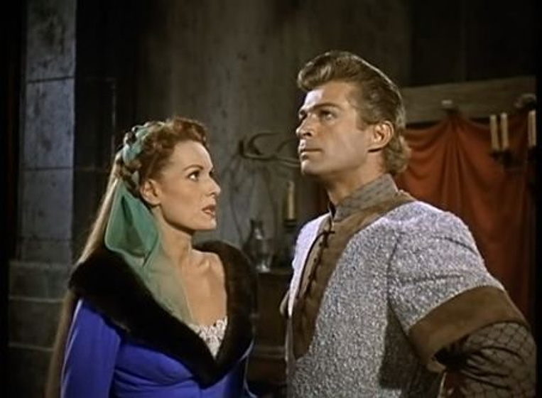 Maureen O'Hara y George Nader en Lady Godiva