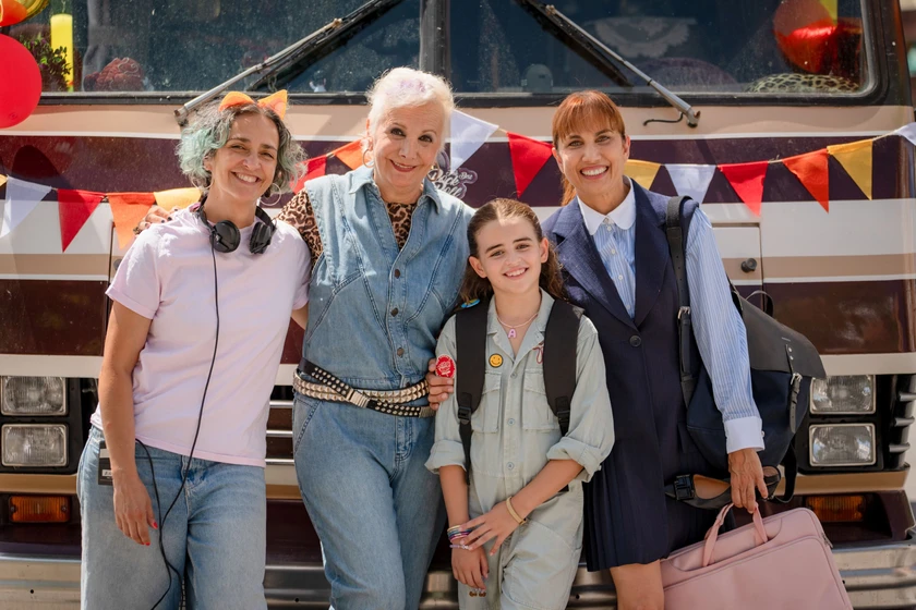 Elena Irureta, Toni Acosta, Carla Pastor y Ana Vázquez en abuela-tremenda (Rodaje)