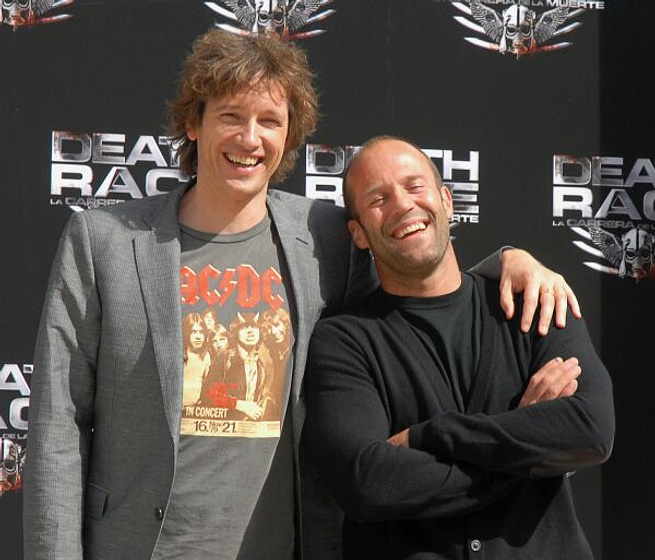 Jason Statham y Paul W.S. Anderson en La Carrera de la Muerte (Photocall Madrid. Septiembre 2008)