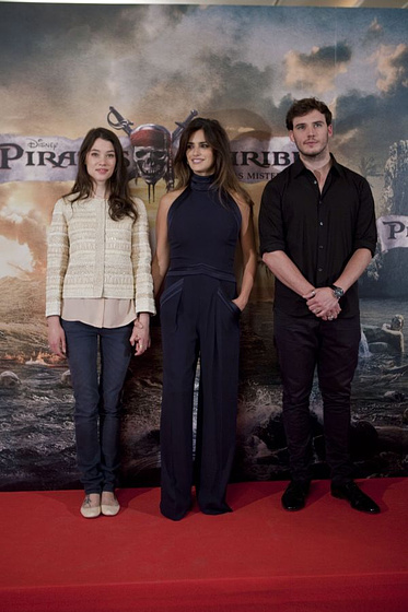 Penélope Cruz, Astrid Berges-Frisbey y Sam Claflin en Piratas del Caribe: En Mareas Misteriosas (Photocall en Madrid. Mayo 2011)