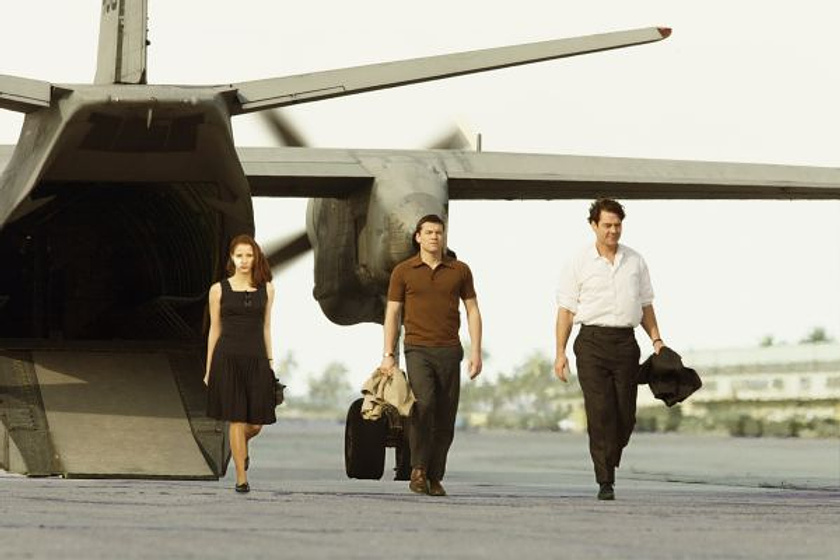 Marton Csokas, Sam Worthington y Jessica Chastain en La Deuda