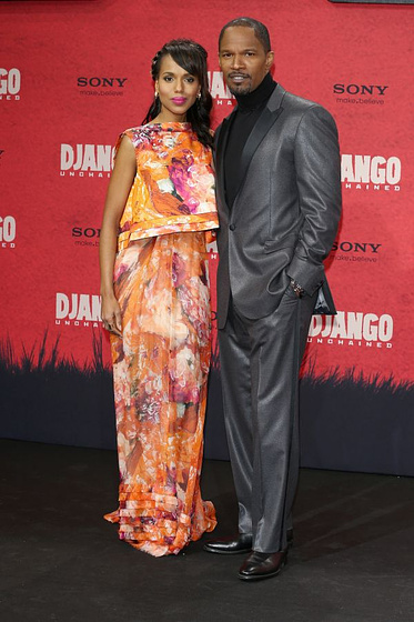 Jamie Foxx y Kerry Washington en Django Desencadenado (Premiere en Berlin. Enero 2013)