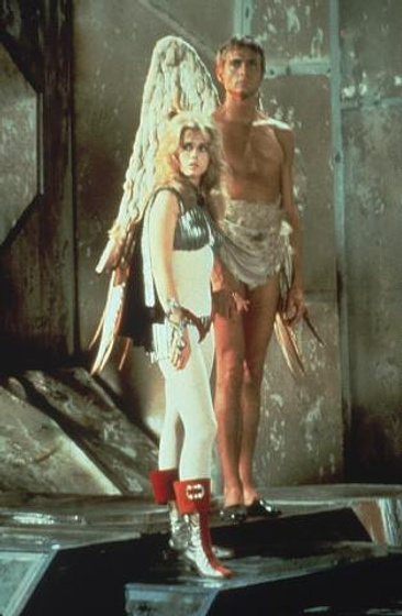 Jane Fonda y John Phillip Law en Barbarella, la Venus del Espacio