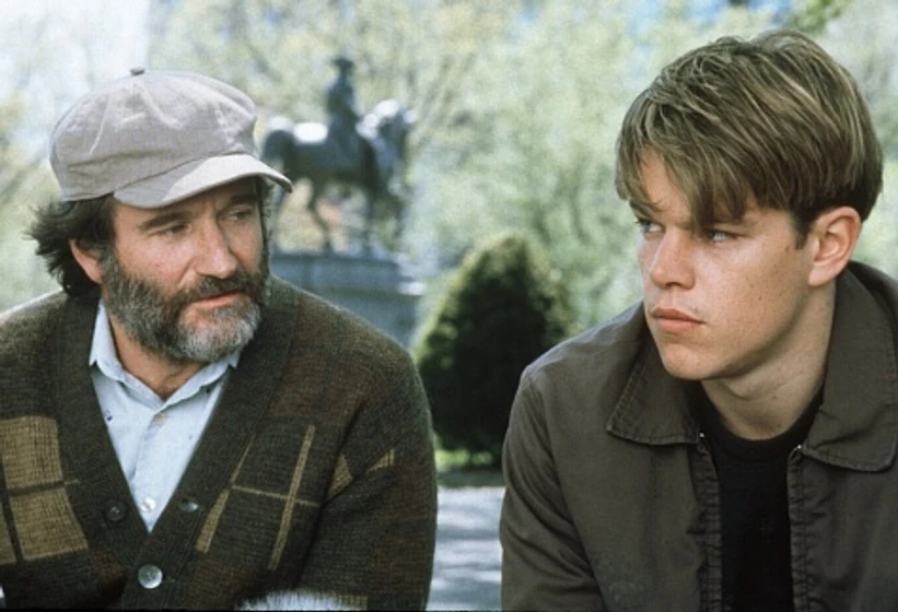 Robin Williams y Matt Damon en El Indomable Will Hunting