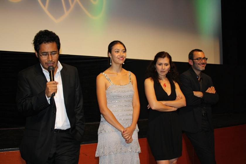 Rigoberto Pérezcano, Edgar San Juan, Alicia Laguna y Sonia Couoh en Tonto quien lo lea (Coloquio de la película )