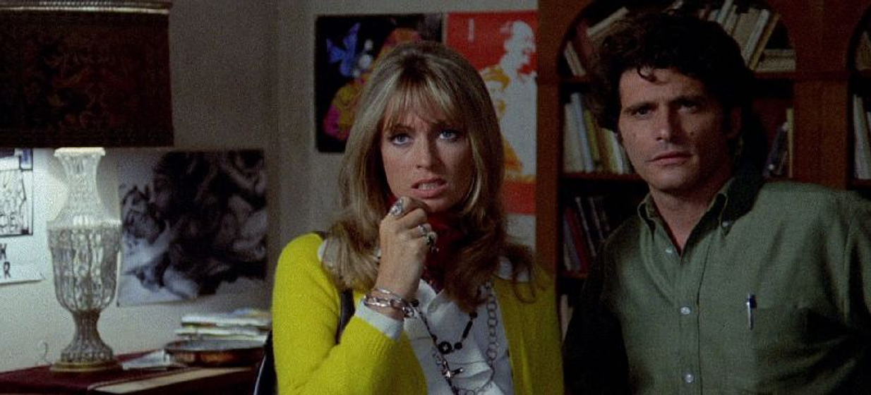 Suzy Kendall y Tony Musante en El Pájaro de las Plumas de Cristal