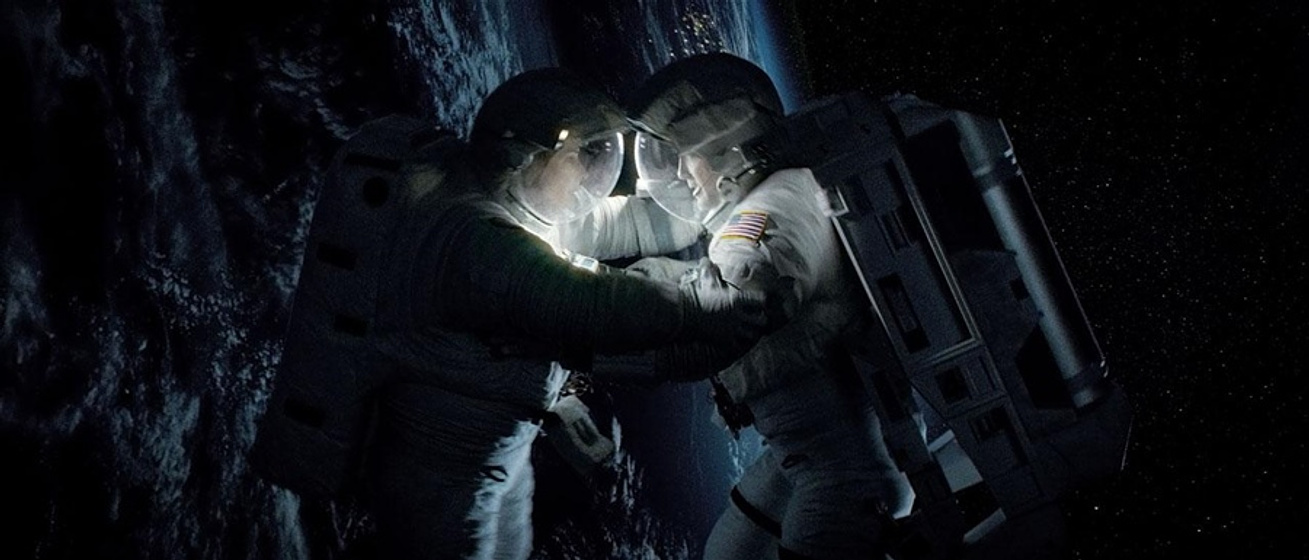 George Clooney y Sandra Bullock en Gravity