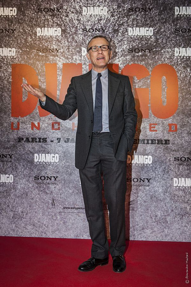 Christoph Waltz en Django Desencadenado (Premiere en Paris. Diciembre 2012)