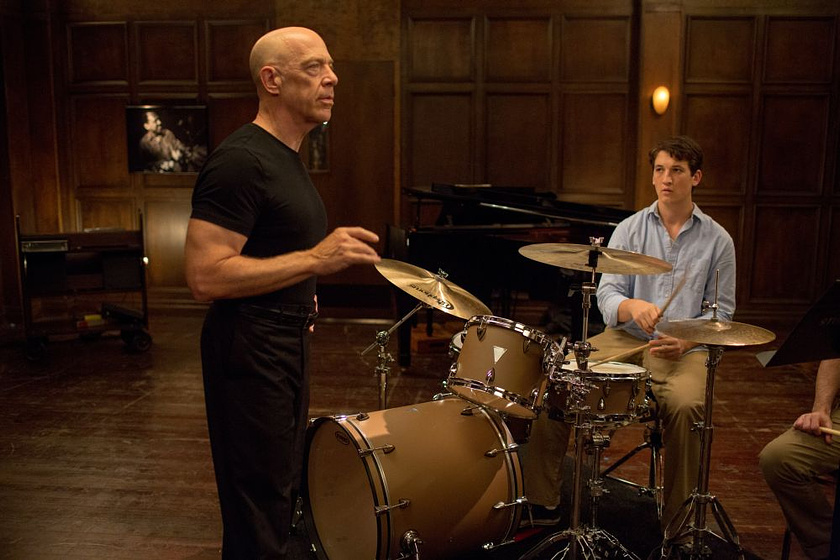 J.K. Simmons y Miles Teller en Whiplash