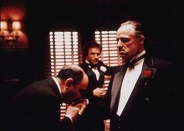 Marlon Brando y James Caan en El Padrino
