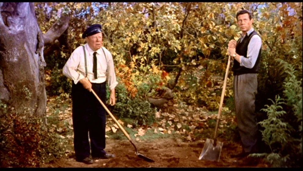 Edmund Gwenn y John Forsythe en pero-quien-mato-a-harry