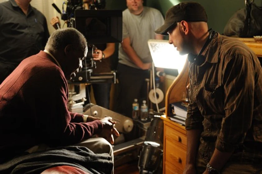 Danny Glover y Jim Cliffe en el-destino-esta-escrito (Durante el rodaje)