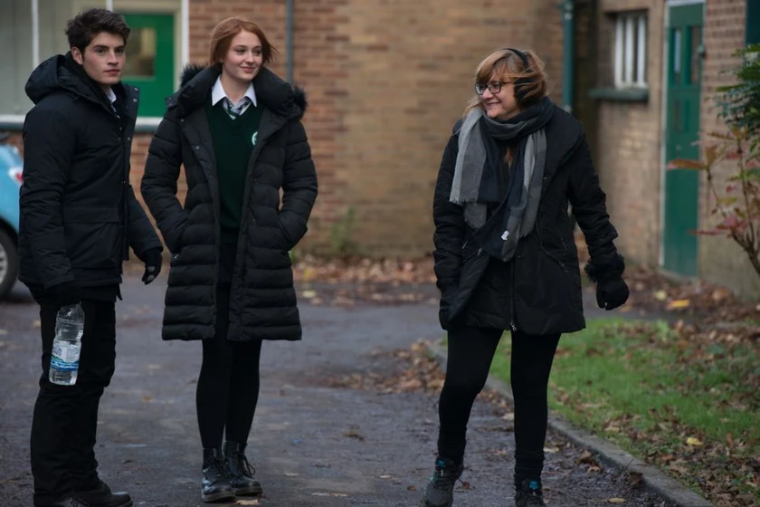 Isabel Coixet, Gregg Sulkin y Sophie Turner en mi-otro-yo (Rodaje)