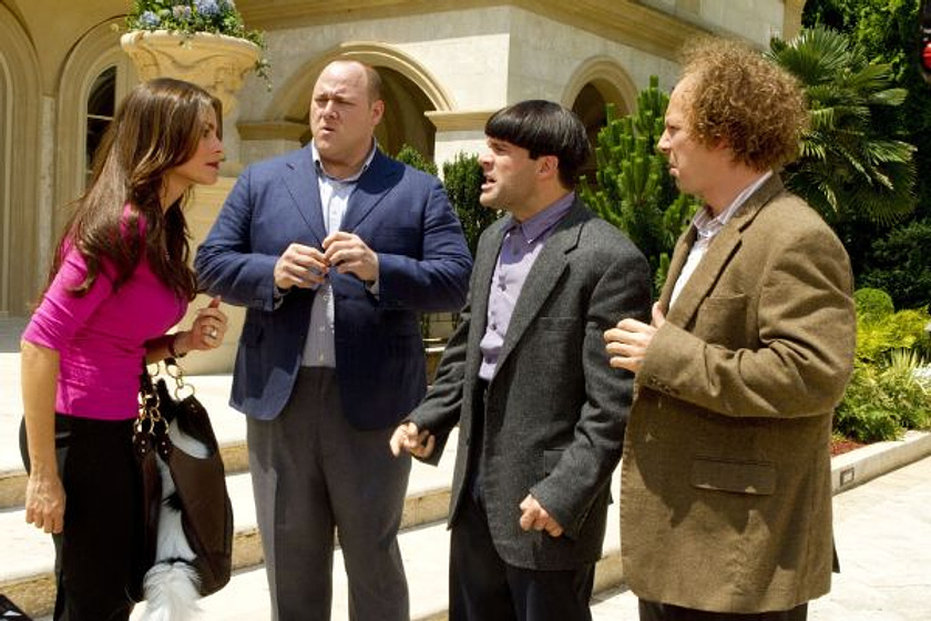 Sean Hayes, Sofía Vergara, Chris Diamantopoulos y Will Sasso en Los Tres Chiflados