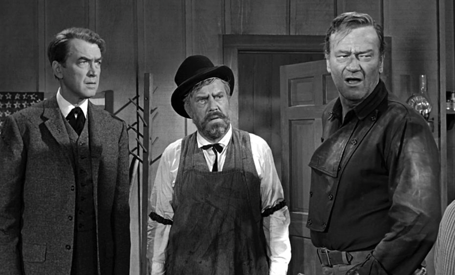 James Stewart, John Wayne y Edmond O'Brien en El Hombre que Mató a Liberty Valance