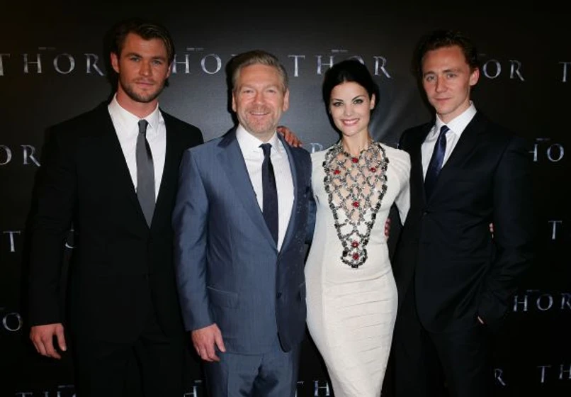 Kenneth Branagh, Jaimie Alexander, Tom Hiddleston y Chris Hemsworth en Thor (Premiere en Sydney. Abril 2011)