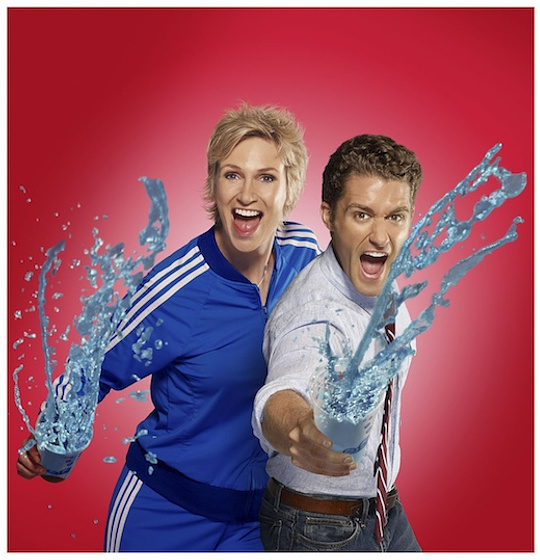 Jane Lynch y Matthew Morrison en Glee