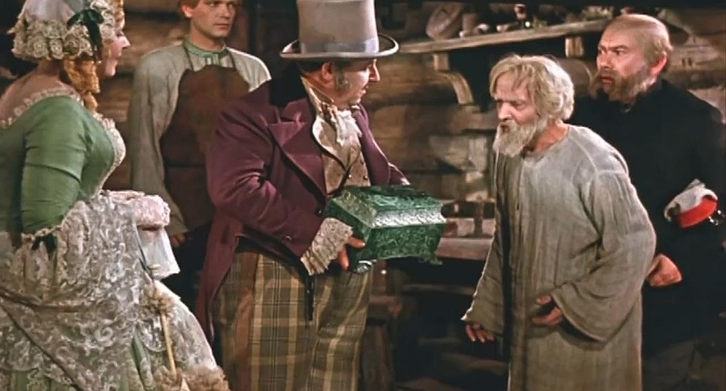 Vladimir Druzhnikov, Mikhail Troyanovsky y Mikhail Yanshin en La Flor de Piedra