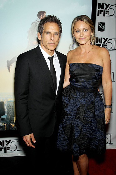 Ben Stiller y Christine Taylor en La Vida Secreta de Walter Mitty (Premiere en New York. Noviembre 2013)