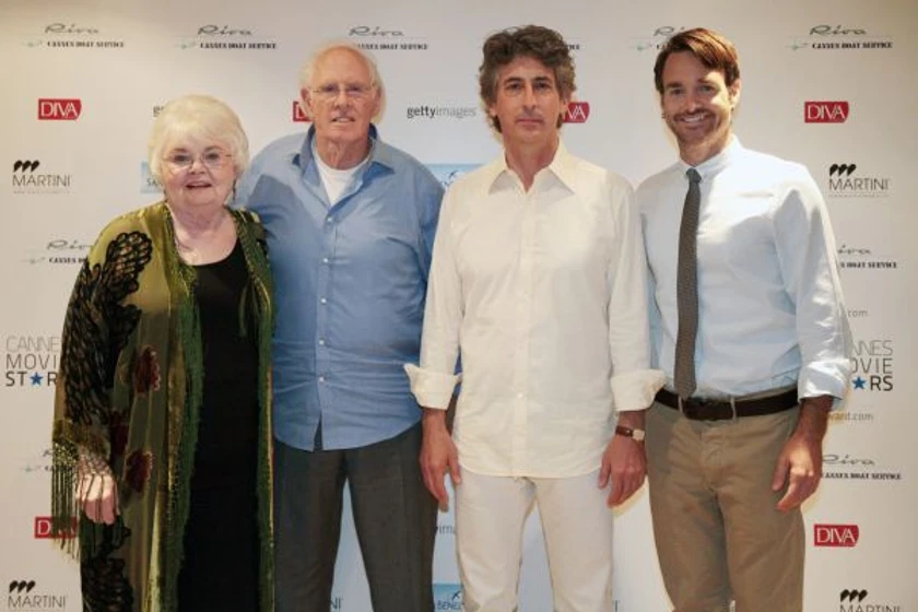 June Squibb, Alexander Payne, Bruce Dern y Will Forte en Nebraska (Cannes. Mayo 2013)