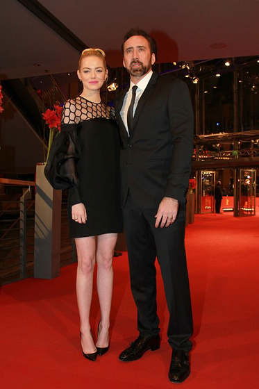 Nicolas Cage y Emma Stone en Los Croods (Premiere en Berlin. Febrero 2013)