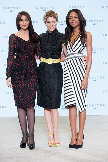 Monica Bellucci, Naomie Harris y Léa Seydoux en Spectre (Presentación en Londres. Diciembre 2014)