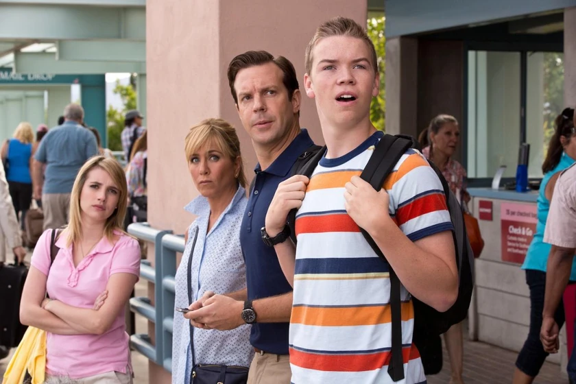 Jennifer Aniston, Emma Roberts, Jason Sudeikis y Will Poulter en somos-los-miller