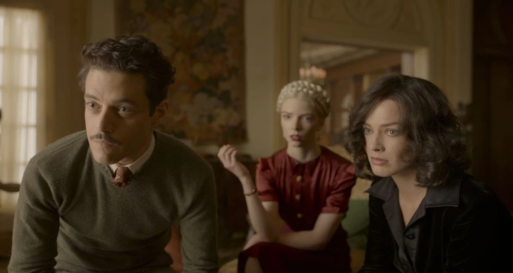 Rami Malek, Margot Robbie y Anya Taylor-Joy en amsterdam