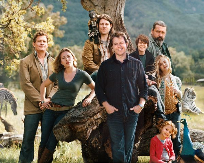 Scarlett Johansson, Matt Damon, Angus Macfadyen, Thomas Haden Church, Patrick Fugit, Elle Fanning y Maggie Elizabeth Jones en Un Lugar para soñar