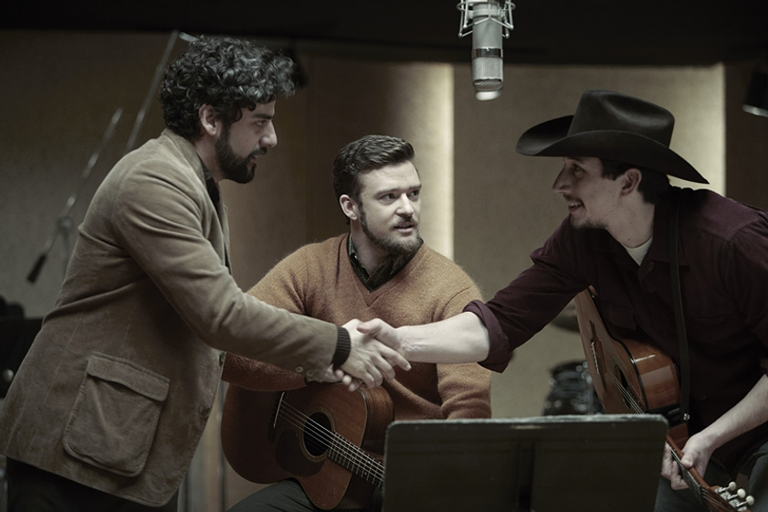 Justin Timberlake, Oscar Isaac y Adam Driver en A Propósito de Llewyn Davis