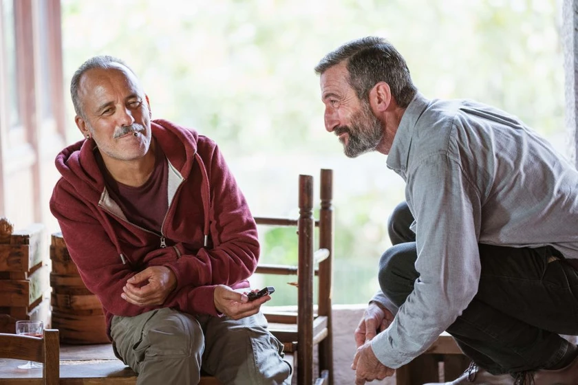 Javier Gutiérrez y Luis Zahera en pajaros