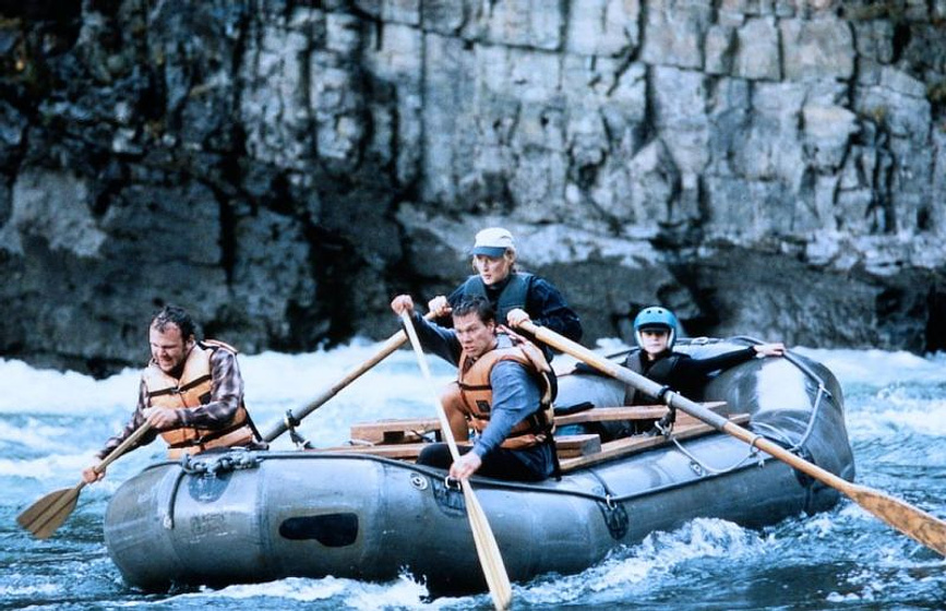 Kevin Bacon, John C. Reilly, Meryl Streep y Joseph Mazzello en Río Salvaje