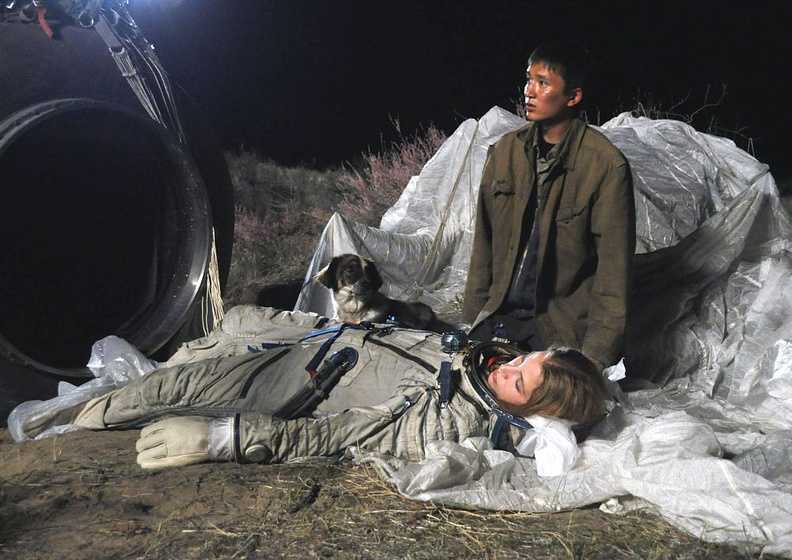 Marie de Villepin y Alexander Asochakov en Baikonur