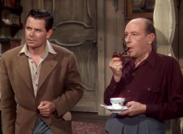 Glenn Ford y Cedric Hardwicke en La Montaña Trágica