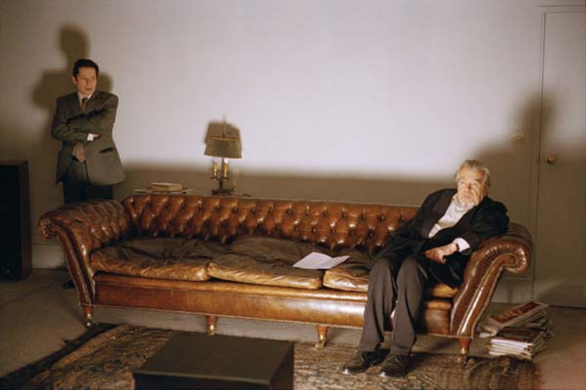 Michael Lonsdale y Mathieu Amalric en La Cuestión Humana