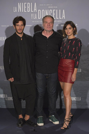 Andrés M. Koppel, Quim Gutiérrez y Verónica Echegui en La Niebla y la doncella (Photocall en Madrid. Agosto 2017)