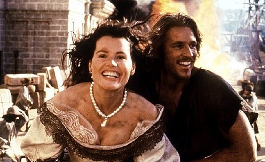 Matthew Modine y Geena Davis en La Isla de las Cabezas Cortadas