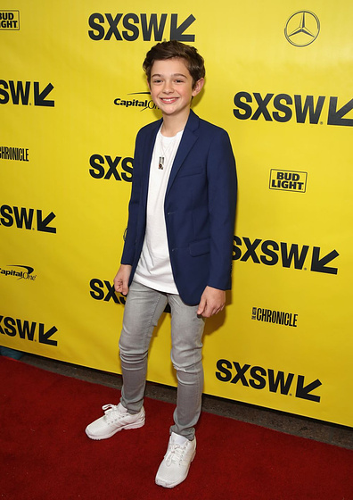 Noah Jupe en Un Lugar tranquilo (Premiere en Texas. Marzo 2018)