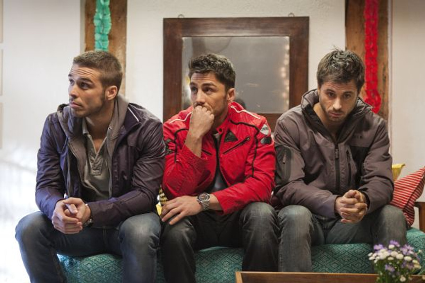 Hugo Silva, Álex García [I] y Álex Barahona en Lo Contrario al amor